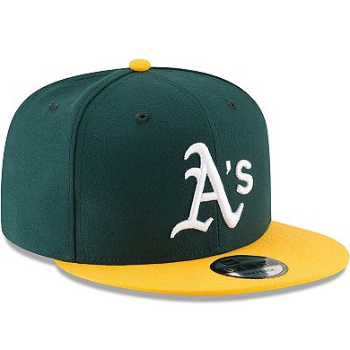 Men's New Era Green/Yellow Athletics Team Color 9FIFTY Snapback Hat