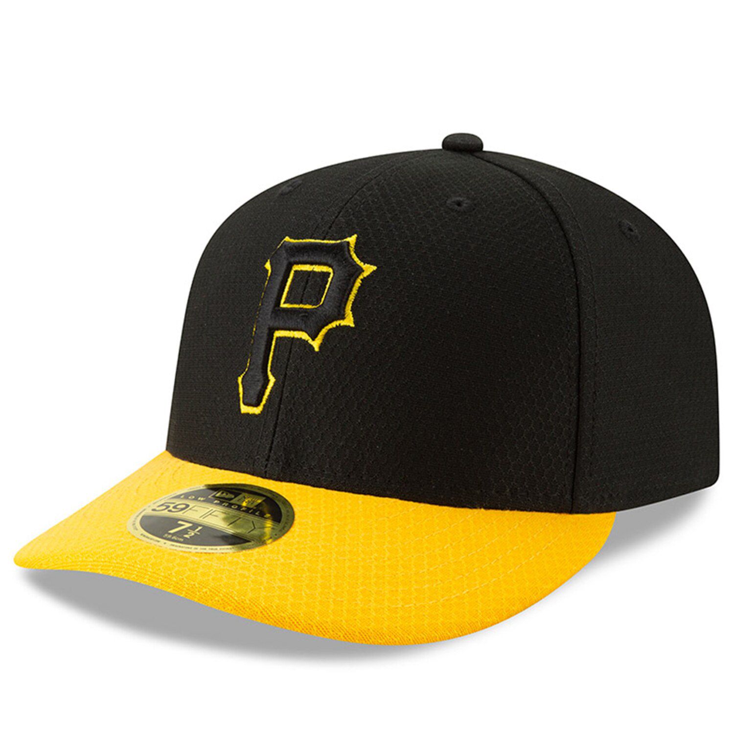 black and yellow fitted hat