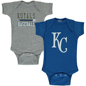 Newborn & Infant Soft as a Grape Royal/Gray Kansas City Royals 2 pc Body Suit