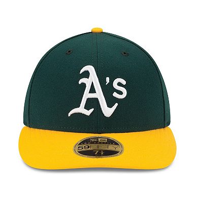Men's New Era Green/Yellow Oakland Athletics Home Authentic Collection On-Field Low Profile 59FIFTY Fitted Hat