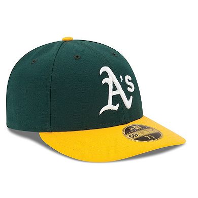 Men's New Era Green/Yellow Oakland Athletics Home Authentic Collection On-Field Low Profile 59FIFTY Fitted Hat