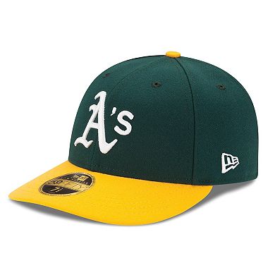 Men's New Era Green/Yellow Oakland Athletics Home Authentic Collection On-Field Low Profile 59FIFTY Fitted Hat