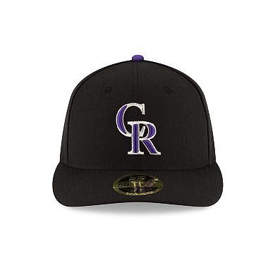 Men's New Era Black Colorado Rockies Game Authentic Collection On-Field Low Profile 59FIFTY Fitted Hat