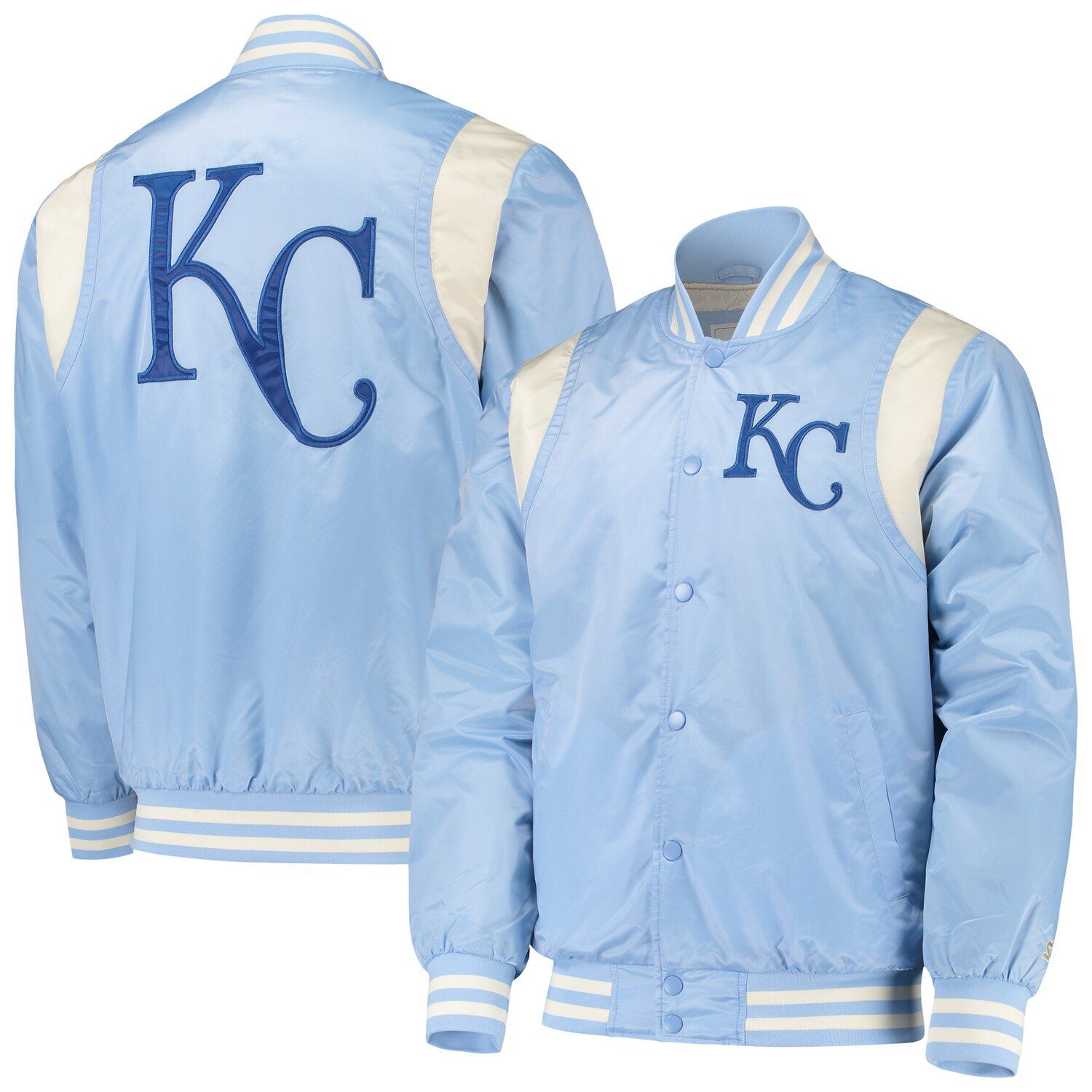 light blue satin jacket