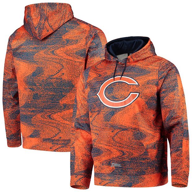 Men's Zubaz Navy/Orange Chicago Bears Static Pullover Hoodie