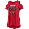 Women's G-III 4Her by Carl Banks Red Arizona Diamondbacks Clear the Bases Cold Shoulder T-Shirt