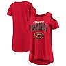 Women's G-III 4Her by Carl Banks Red Arizona Diamondbacks Clear the Bases Cold Shoulder T-Shirt