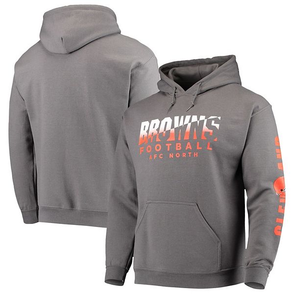 Men's Junk Food Charcoal Cleveland Browns Angled Pullover Hoodie