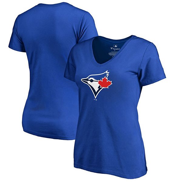 Womens MLB Team Apparel TORONTO BLUE JAYS V-Neck Baseball Shirt ROYAL –