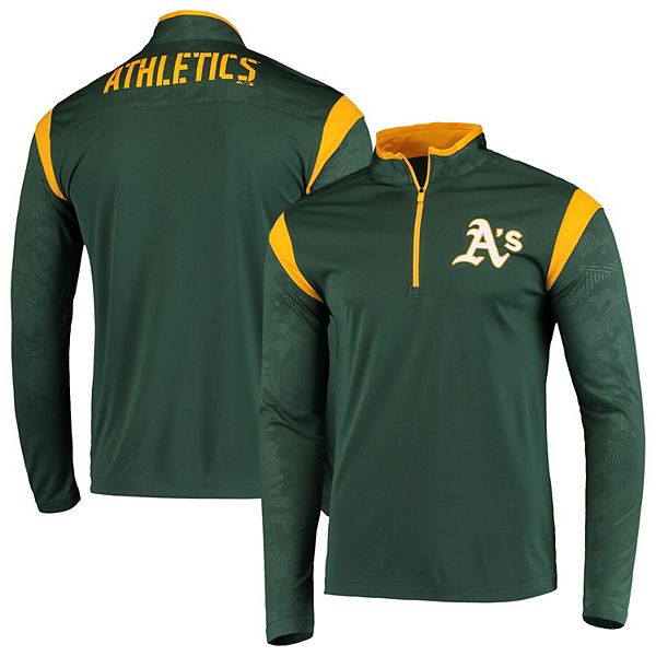 Men's Fanatics Branded Green Oakland Athletics Defender Primary Half-Zip  Pullover Jacket