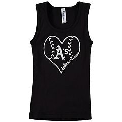 Women's New Era White/Black Oakland Athletics Pinstripe Scoop Neck Tank Top Size: Small