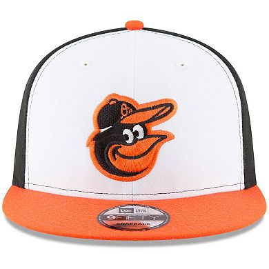 Men's New Era White/Orange Baltimore Orioles Team Color 9FIFTY Snapback Hat
