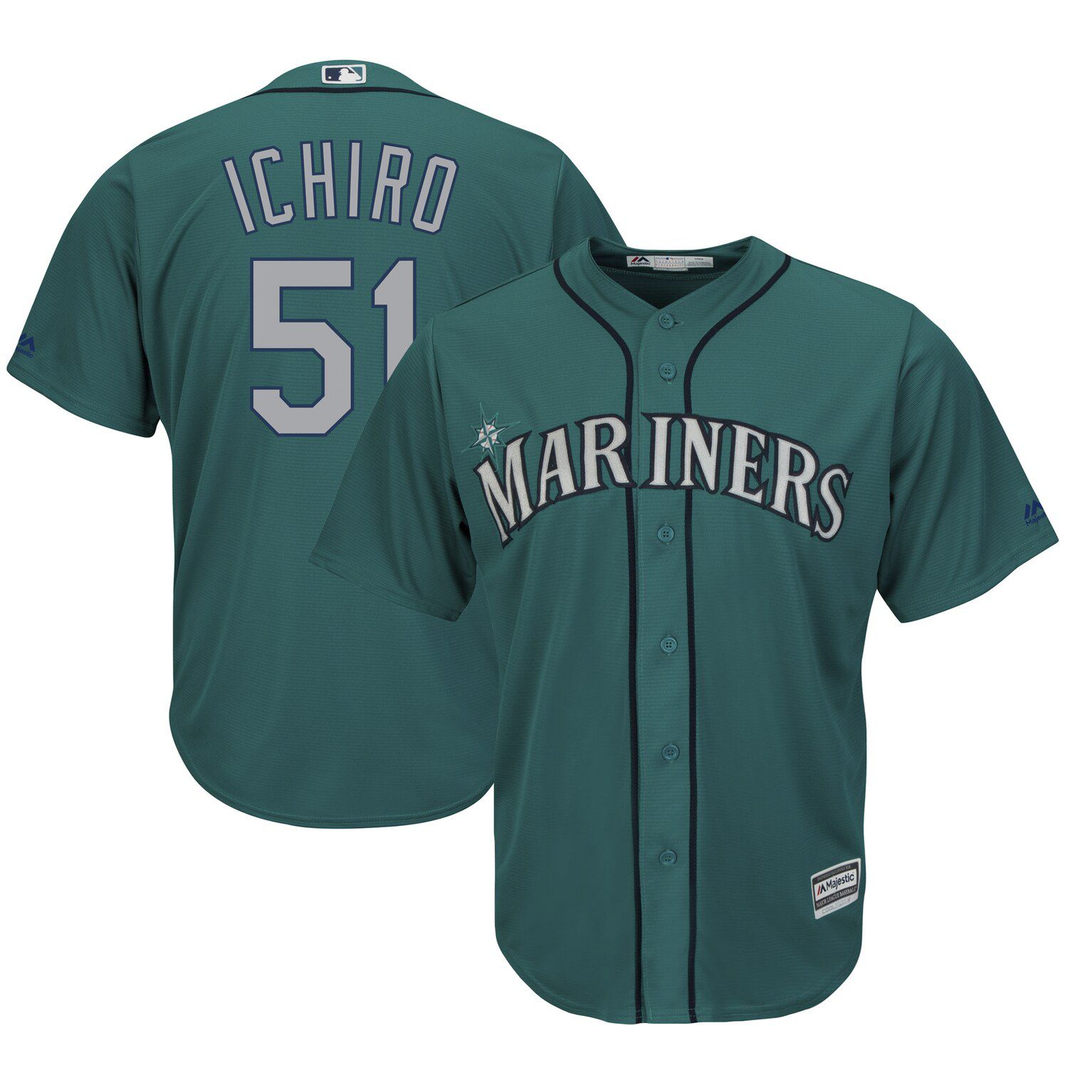 Men's Majestic Ichiro Suzuki Aqua 