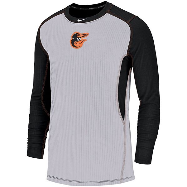 Men's Nike Gray/Black Baltimore Orioles Authentic Collection Game Long  Sleeve T-Shirt