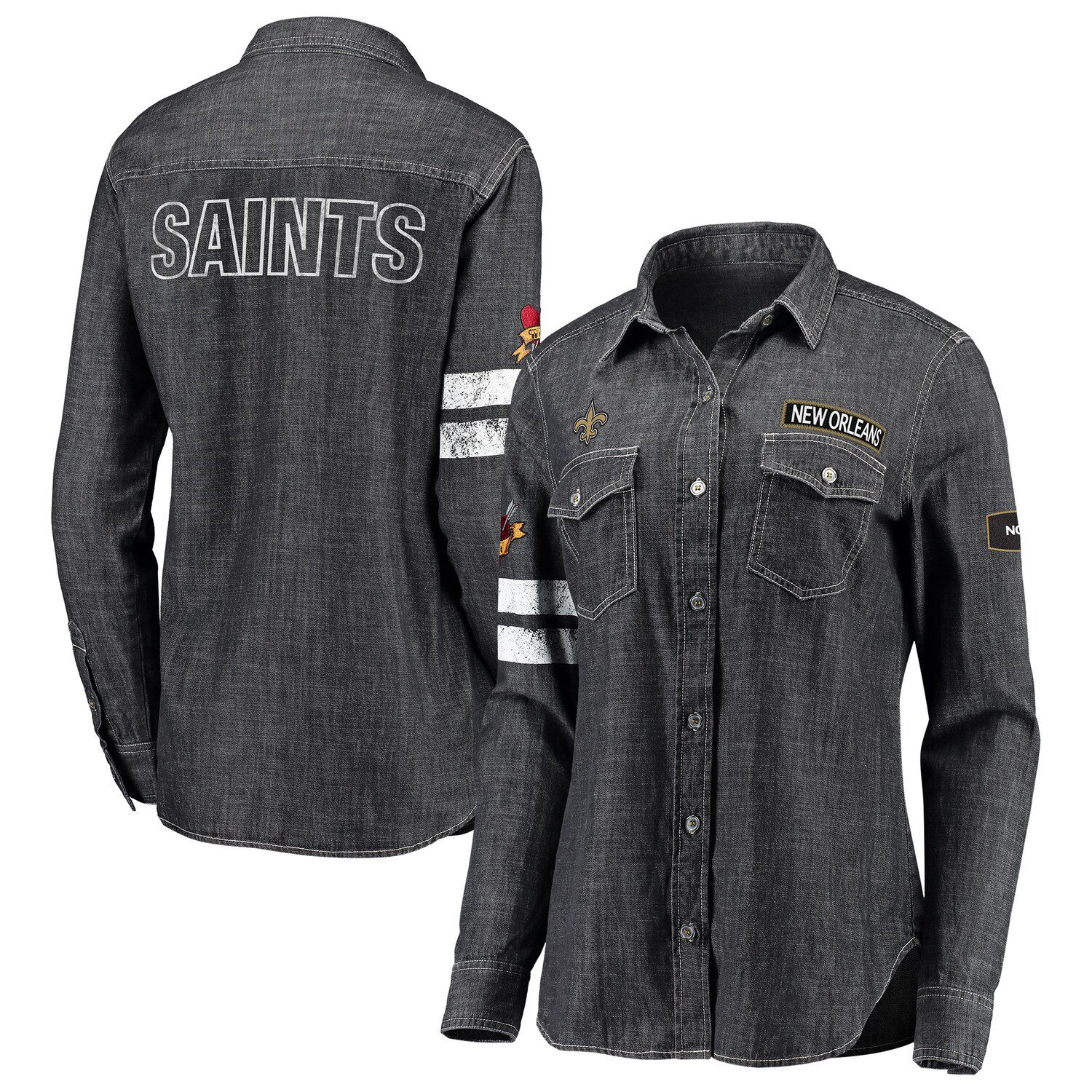 saints button up shirt