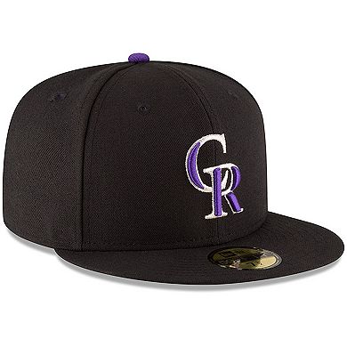 Men's New Era Black Colorado Rockies Authentic Collection On Field 59FIFTY Structured Hat