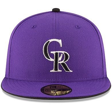 Men's New Era Purple Colorado Rockies Authentic Collection On Field 59FIFTY Structured Hat