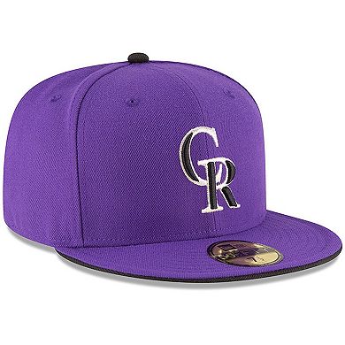 Men's New Era Purple Colorado Rockies Authentic Collection On Field 59FIFTY Structured Hat