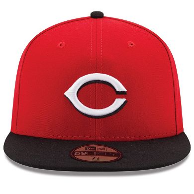 Men's New Era Red/Black Cincinnati Reds Road Authentic Collection On-Field 59FIFTY Fitted Hat