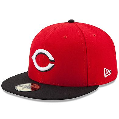 Men's New Era Red/Black Cincinnati Reds Road Authentic Collection On-Field 59FIFTY Fitted Hat