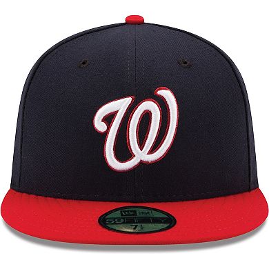 Men's New Era Navy/Red Washington Nationals Alternate Authentic Collection On-Field 59FIFTY Fitted Hat