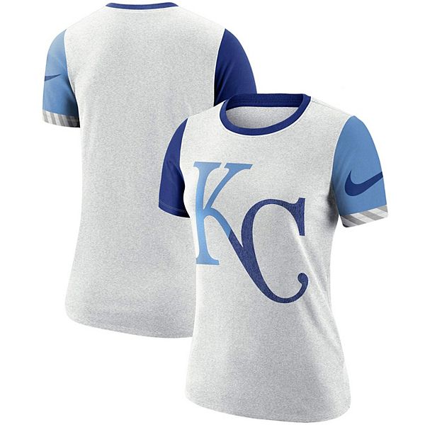 Women's Nike White Kansas City Royals Slub Two-Tone Logo
