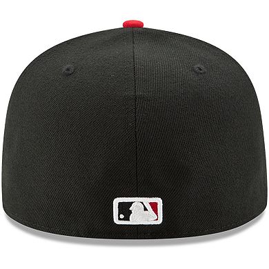 Men's New Era Black/Red Cincinnati Reds Road Authentic Collection On-Field 59FIFTY Fitted Hat