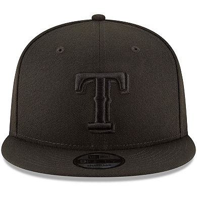Texas Rangers New Era Black on Black 9FIFTY Team Snapback Adjustable Hat - Black
