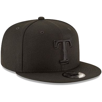 Texas Rangers New Era Black on Black 9FIFTY Team Snapback Adjustable Hat - Black