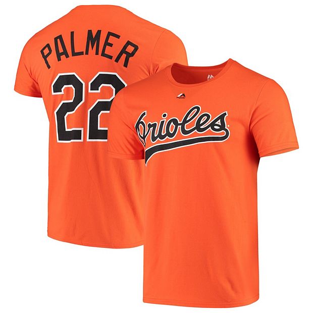 Men's Majestic Jim Palmer Orange Baltimore Orioles Cooperstown Collection  Official Name & Number T-Shirt