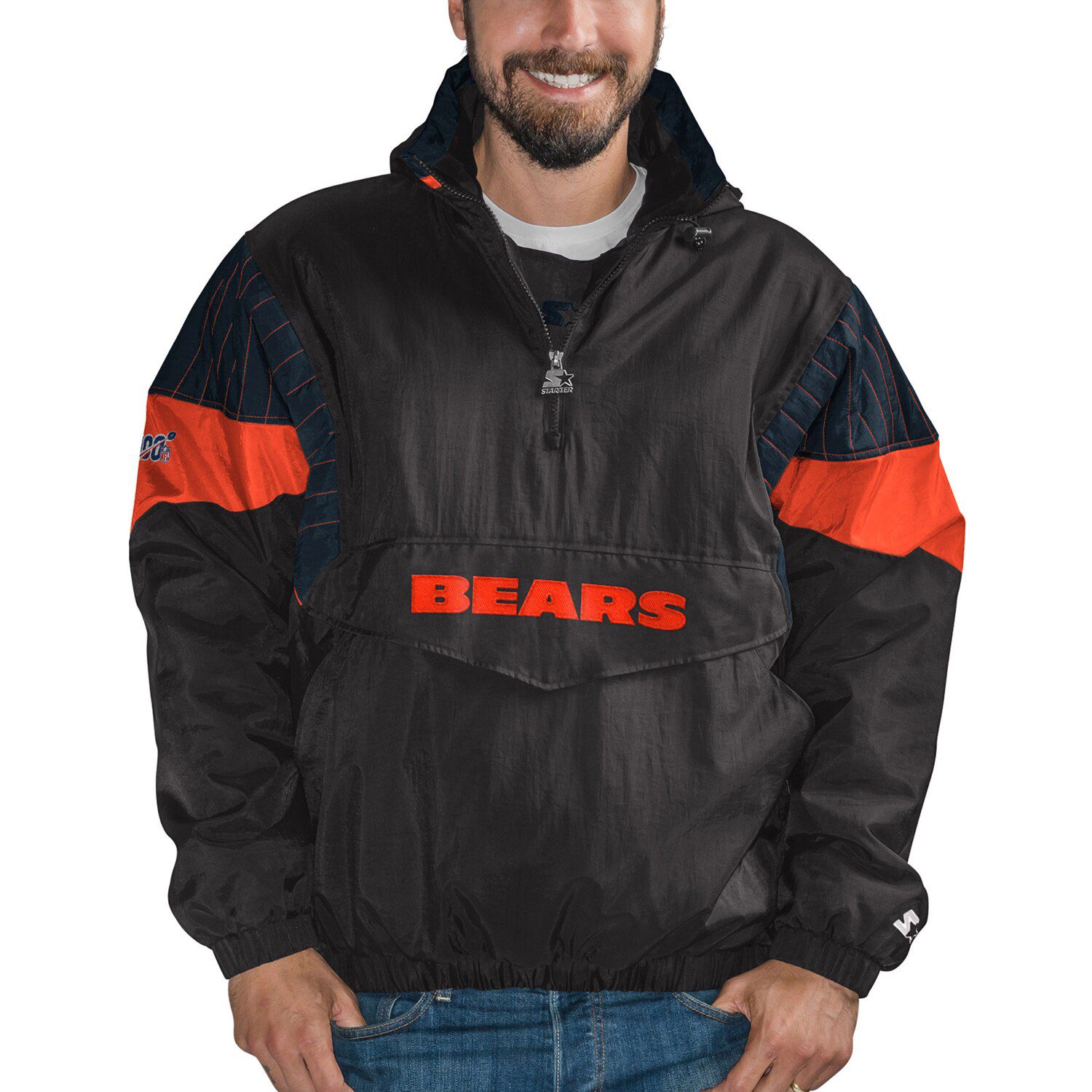 nfl half zip pullover starter jacket