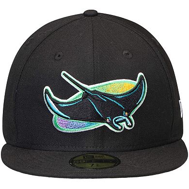 Men's New Era Black Tampa Bay Rays Cooperstown Collection Wool 59FIFTY Fitted Hat