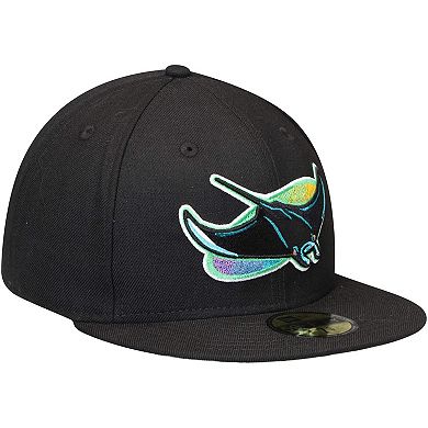Men's New Era Black Tampa Bay Rays Cooperstown Collection Wool 59FIFTY Fitted Hat