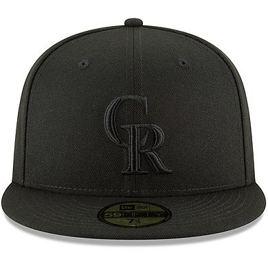 Men's New Era Black Colorado Rockies Primary Logo Basic 59FIFTY Fitted Hat