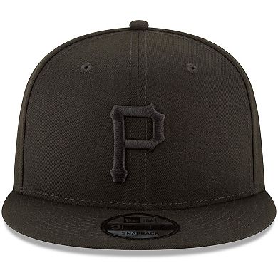 Pittsburgh Pirates New Era Black on Black 9FIFTY Team Snapback Adjustable Hat - Black