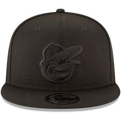 Baltimore Orioles New Era Black on Black 9FIFTY Team Snapback Adjustable Hat - Black