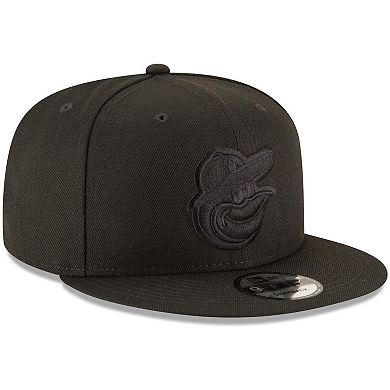 Baltimore Orioles New Era Black on Black 9FIFTY Team Snapback Adjustable Hat - Black