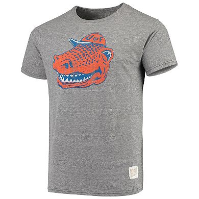 Men's Original Retro Brand Heathered Gray Florida Gators Vintage Logo Tri-Blend T-Shirt