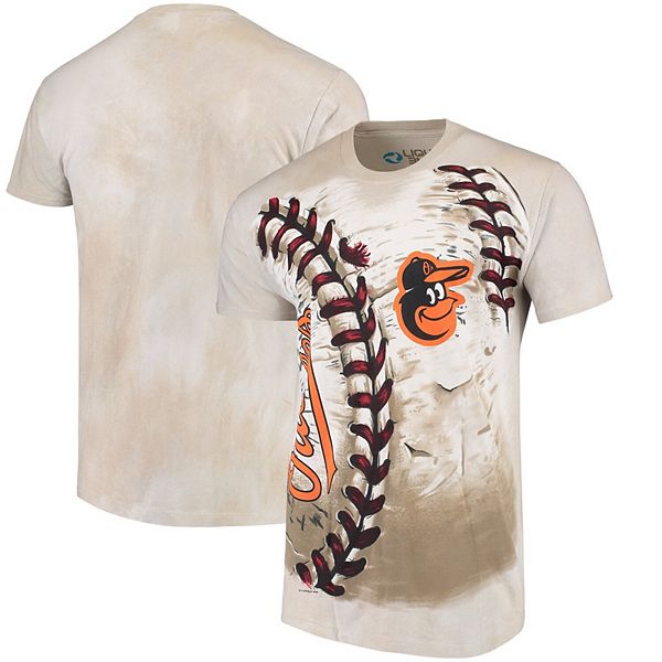 Men's Cream Baltimore Orioles Hardball Tie-Dye T-Shirt
