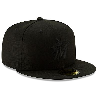 Men's New Era Black Miami Marlins 2019 Black-on-Black 59FIFTY Fitted Hat