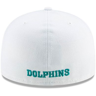 Men's New Era White Miami Dolphins Historic Omaha 59FIFTY Fitted Hat