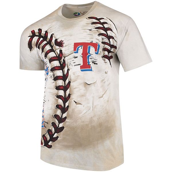 Men's Cream Texas Rangers Hardball Tie-Dye T- Shirt