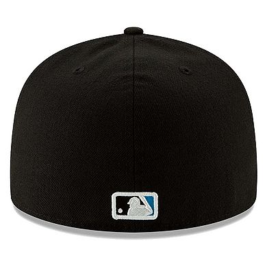 Men's New Era Miami Marlins Black On-Field Authentic Collection 59FIFTY Fitted Hat