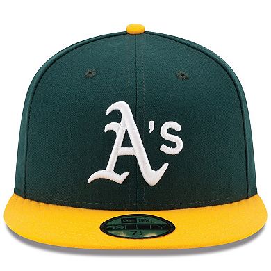 Men's New Era Green/Yellow Oakland Athletics Home Authentic Collection On-Field 59FIFTY Fitted Hat