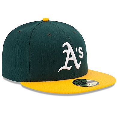 Men's New Era Green/Yellow Oakland Athletics Home Authentic Collection On-Field 59FIFTY Fitted Hat