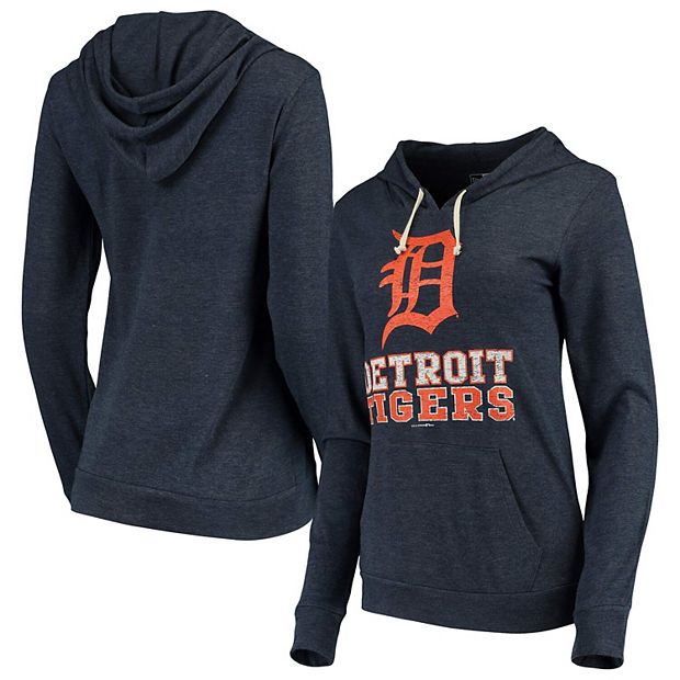 New Era Detroit Tigers Girls Pink Tri-Blend Pullover Hoodie