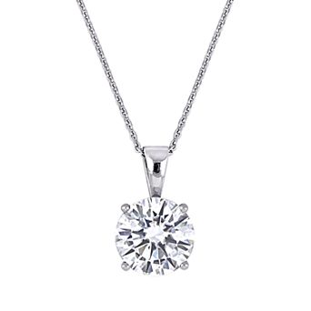 Stella Grace 14k White Gold 2 Carat T.W. Lab-Created Moissanite Solitaire Pendant Necklace