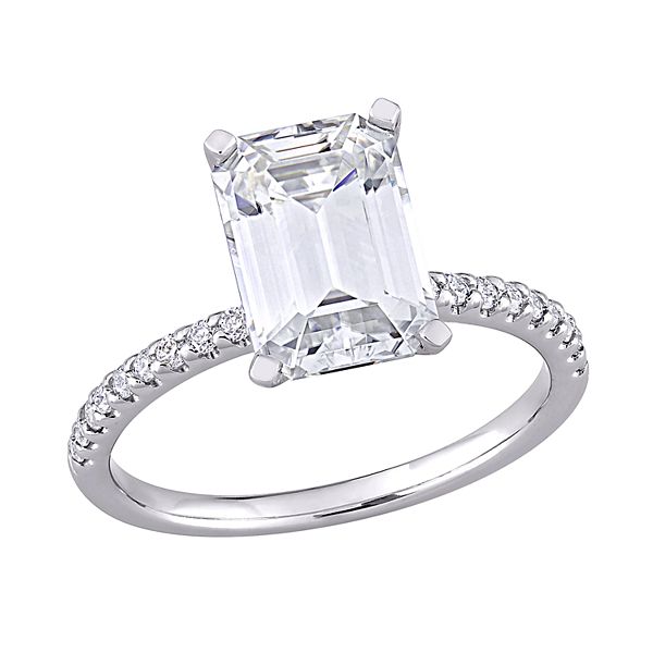 Stella Grace 10k White Gold 3 1/5 Carat T.W. Lab-Created Moissanite Engagement Ring - 10k Whgold (4.50)