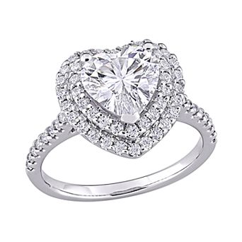 Stella Grace 10k White Gold 2 5/8 Carat T.W. Lab-Created Moissanite Heart Engagement Ring