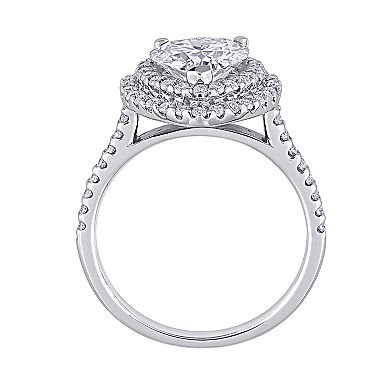 Stella Grace 10k White Gold 2 5/8 Carat T.W. Lab-Created Moissanite Heart Engagement Ring